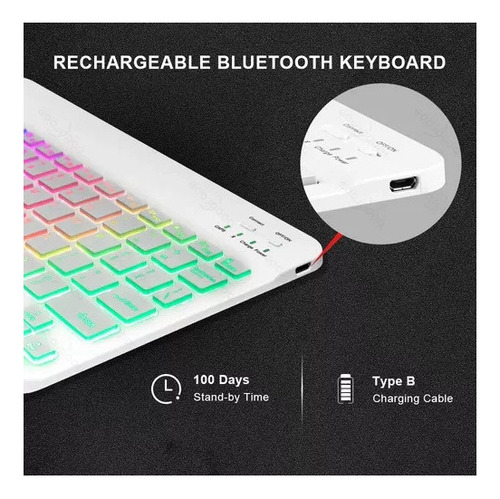 Para Conjunto Teclado Y Ratón Inalámbricos Retroiluminados