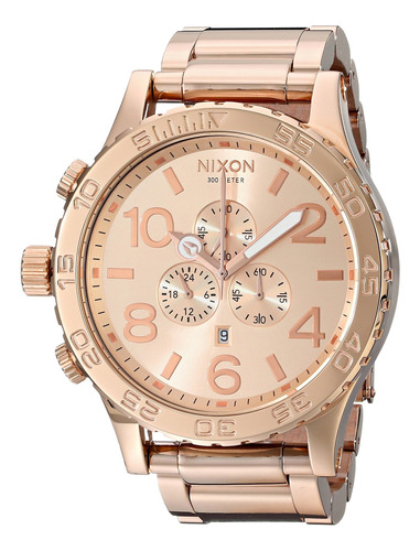 Reloj Hombre Nixon A083897 Cuarzo Pulso Oro Rosa En Acero