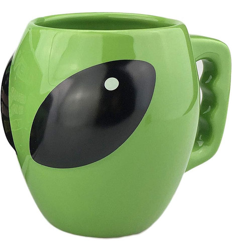 Vanenjoy Taza De Cerámica Esmaltada Verde Con Forma De Alien