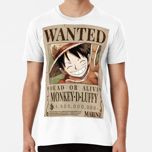 Remera Luffy Bounty Wanted One Piece Algodon Premium