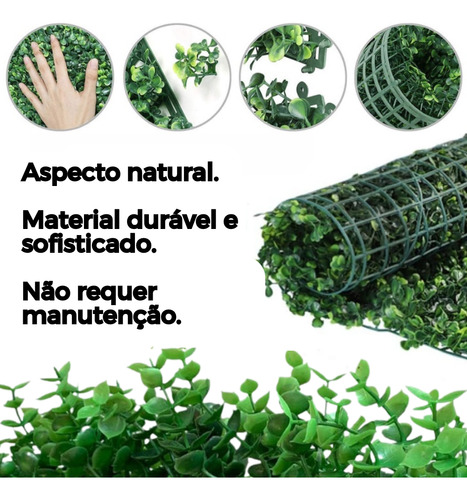 5 Tapete Grama Artificial Buchinho Parede Muro Inglês 60x40cm Artificial Cheio Interno Externo Escritório Parede