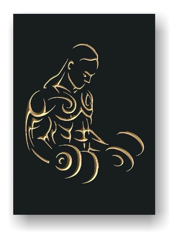 Quadro Entalhado Em Madeira - Fitness Man 2 - Academia Homem