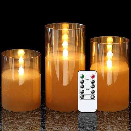 Velas Led Sin Llama De 3 Piezas Con Control Remoto.