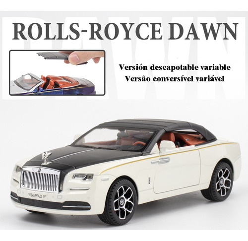 Rolls Royce Dawn 1/24 Miniatura Metal Coche Con Luz Y Sonido