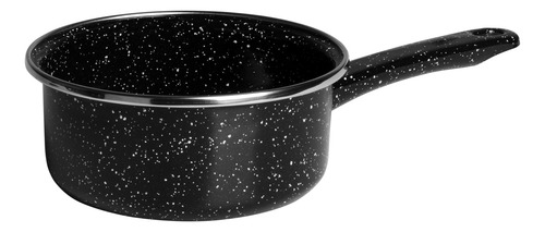Cazo De 14 Cm De Acero Esmalte Vitrificado Color Negro