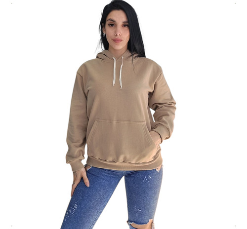 Buzo Canguro Algodón Frizado De Mujer Talle Grande Mc