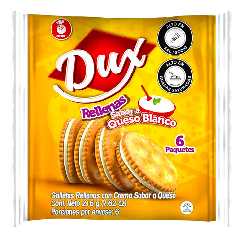 Galleta Dux Rellenas Queso X 6