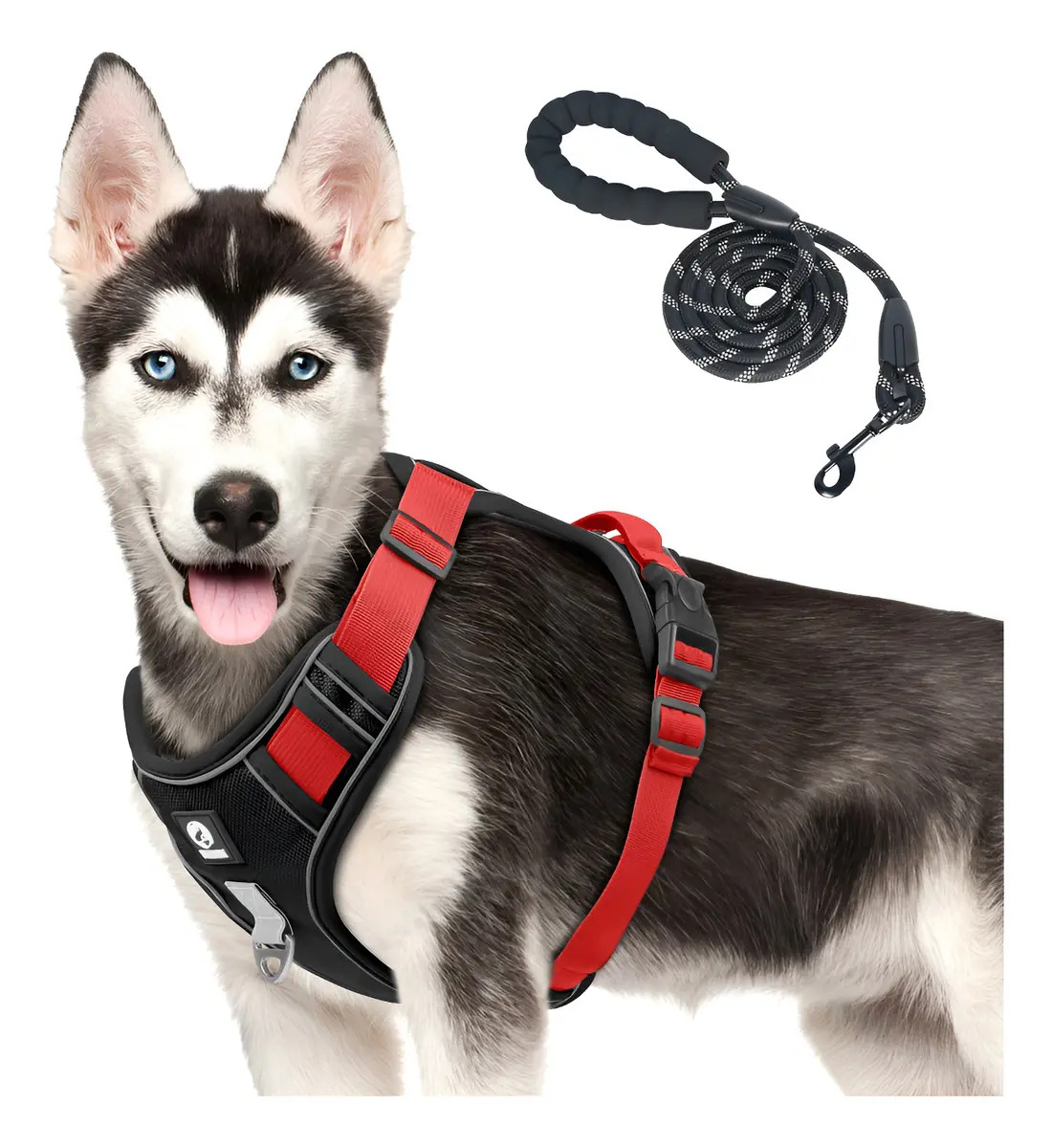 Arnés YUANNA Pechera para Perro, Ajustable y Antihalones, Negro M