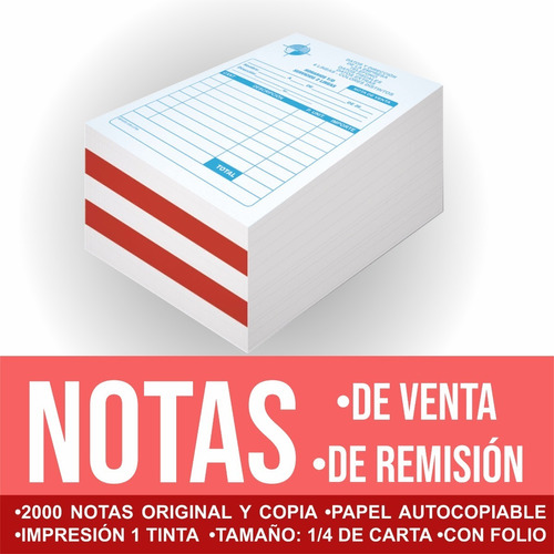 2 Millares Notas De Venta