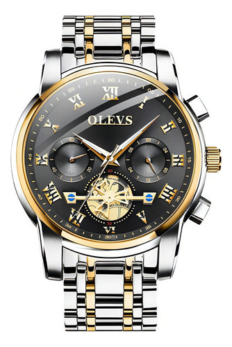 Reloj De Cuarzo Olevs 2859 Hollow Out Tourbillon Color Del Fondo Silver Gold Black