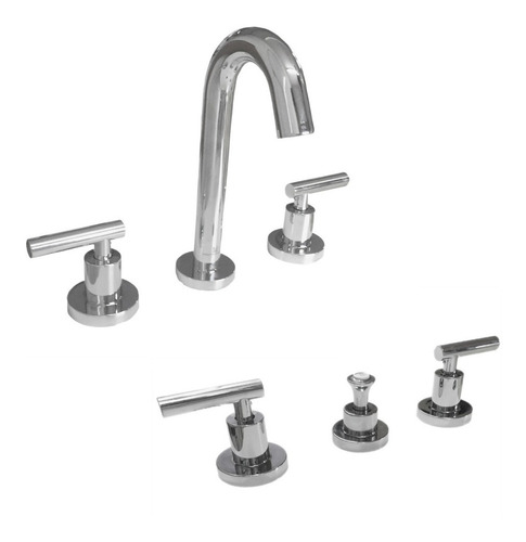 Combo Griferia Baño Hidromet Climb Lavatorio Bidet Cs1026