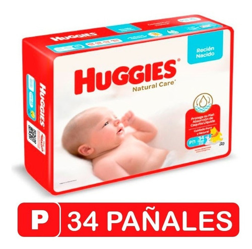 Pañales Huggies Natural Care P X34und.