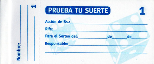 Talonario De Rifa / 3 Unidades 100 Numeros Bond 20
