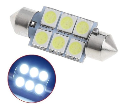 Par Ampolleta Luz Led Interior Auto Blanco 5050 12v