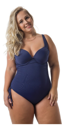 Maiô Body Plus Size Modelador Disfarça Barriga Com Regulagem