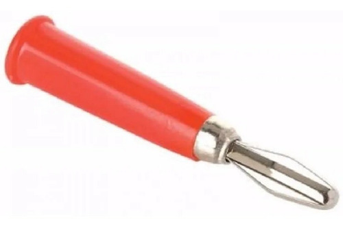 10 Plug Tipo Banana Con Conector Niquelado Rojo