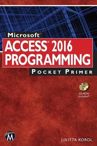 Libro:  Microsoft Access 2016 Programming Pocket Primer