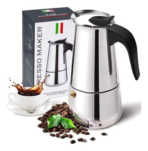 Cafetera Stainless Steel 6cup Espresso Italiana Cafe Te