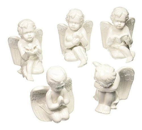 Figura Decorativa Juego De 5 Querubines/ángeles De Porcelan