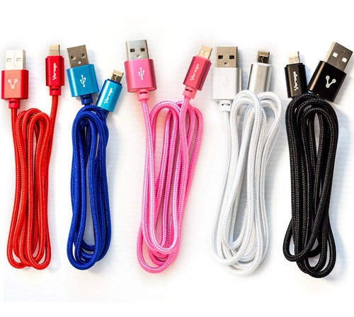 Imagen 1 de 6 de Cable Micro Usb Lightning Vorago 2 En 1 Híbrido Reforzado