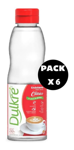 Pack X 6 Edulcorante Liquido Dulkre Clasico Por 250 Ml