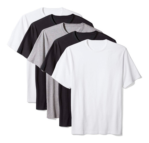 Kit Camiseta Básica C/ 5 Peças Masculina Casual