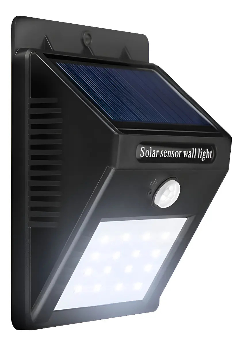 Farol LED Solar con Sensor de Movimiento SM para Exterior 30 Luces Blanco Frío