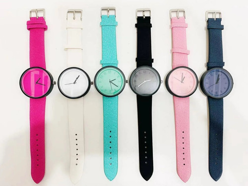 Relojes Pulsera Simil Jeans Numeros  Relieve Por Mayor Por 5