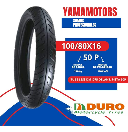 Caucho Duro Tire 100/80/16 Dm1075 (pista) (delantero) 50p