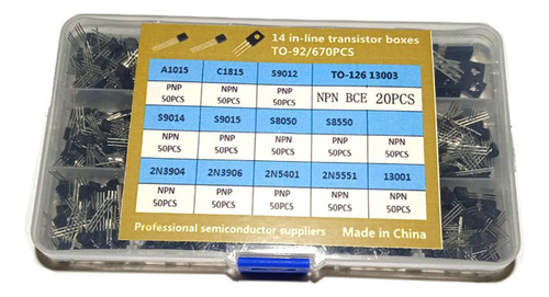 Z Caja De Kit De Surtido De Transistores De 670 Piezas Con
