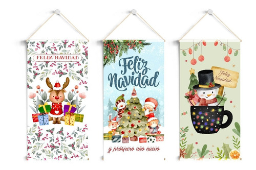 Adornos Para Navidad Originales 3 Colgantes 60x30cm