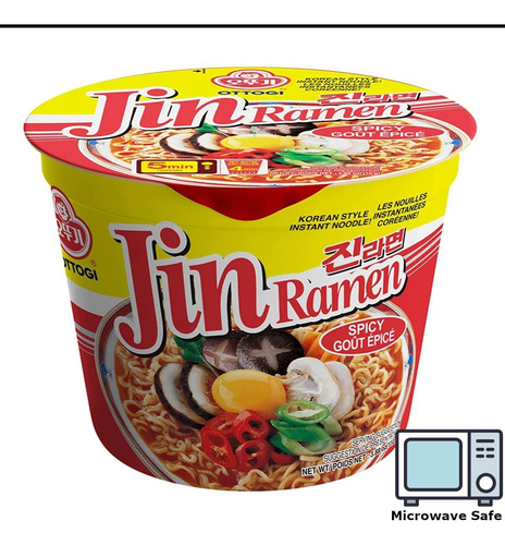 Fideos Instantáneos Ottogi Jin Ramen Picante 660 G 6 Tazones