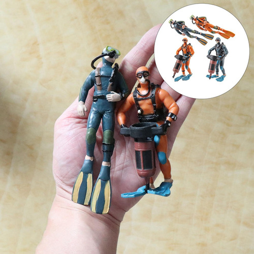 . 4x Miniatura Mergulhador Figura De Ação Modelo Mar