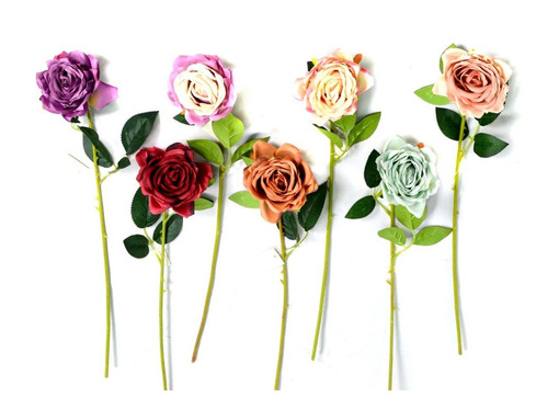 Flor Artificial Rosa Decorativa Colores M2 - Sheshu Home Color Blanco/Rosa