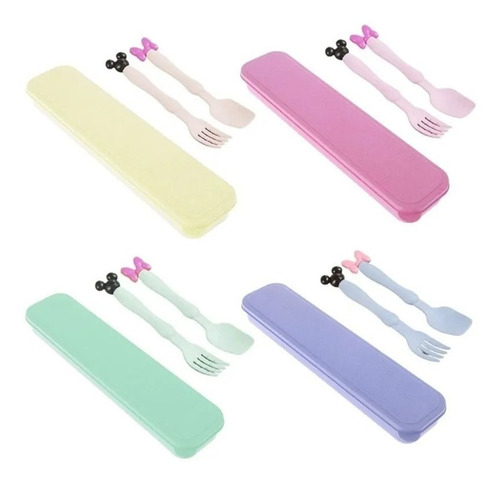 Cubierto Portátil Ecológico Diseño Micky Minni Fibra Trigo