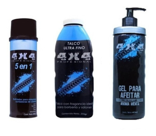 Gel Para Afeitar + Enfriador De Maquinas + Talco Ultra  4x4