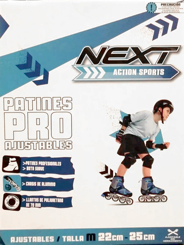 Patines Pro Ajustables Talla 19 A 22 En Línea Next Action