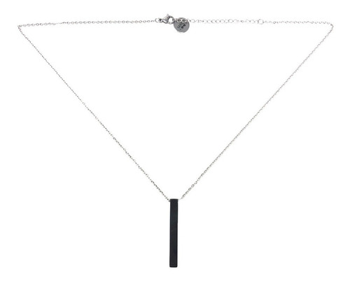 Collar Cadena Hombre Con Dije De Moda Aceroinoxidable Sarosa Color Black/silver
