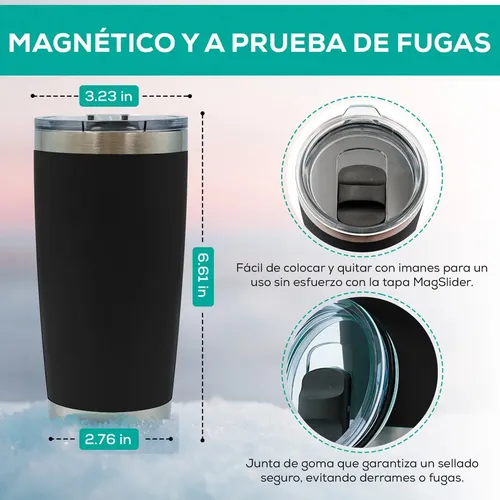 Termo Térmico Para Café De Acero Inoxidable Varios Colores Negro