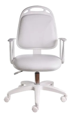 Imagen 1 de 5 de Silla de escritorio Diva ergonómica  blanca con tapizado de cuero sintético