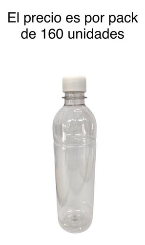 Imagen 4 de 10 de Envase 500 Cc Pet Cristal Base Plana Tapa Rosca X 160 Unid.