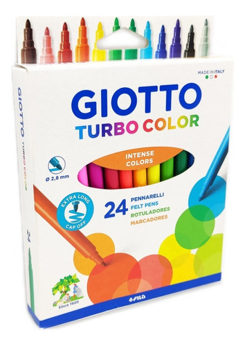 Caneta Hidrográfica Giotto Turbo Color Com 24 Cores