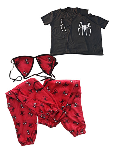 Set De DĂșo Pijama 5 Piezas Top Jogger Y Playeras Unitalla