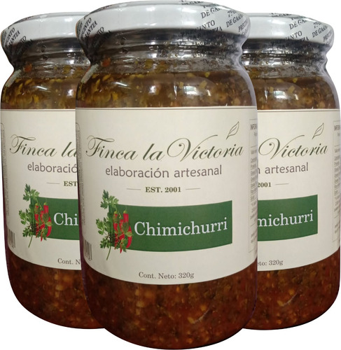 Chimichurri Artesanal Encurtidos Finca La Victoria X3 X320g