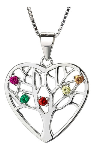  Collar Plata 925 Genuina Mujer Dama Corazon Arbol Vida 