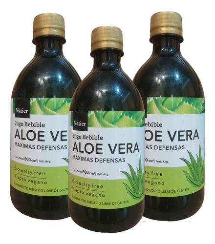 Aloe Vera X3 Máximas Defensas 100% Natural 500ml 