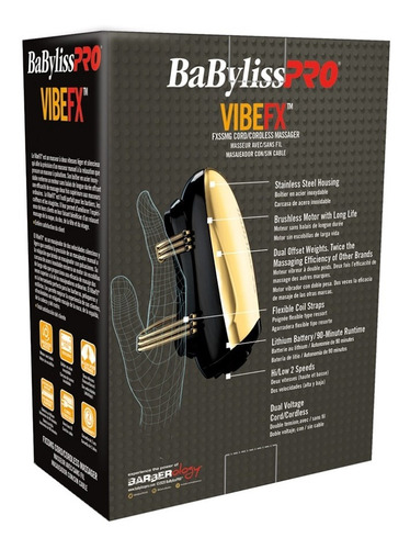 Imagen 3 de 4 de Masajeador Inalambrico Para Barbero Oro Fxssmges