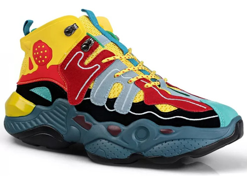 Zapatillas Altas De Baloncesto Con Bloques De Color Para Hom