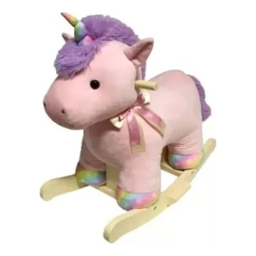 Caballo Unicornio De Peluche Mecedora Montable Para Niñas