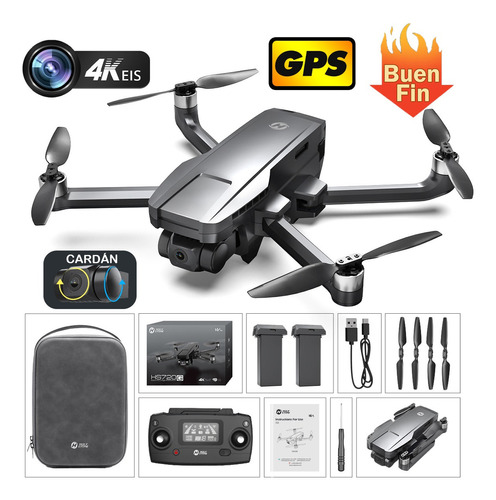 Drone Holy Stone HS720G 1.0 con cámara 4K negro 2.4GHz 2 baterías